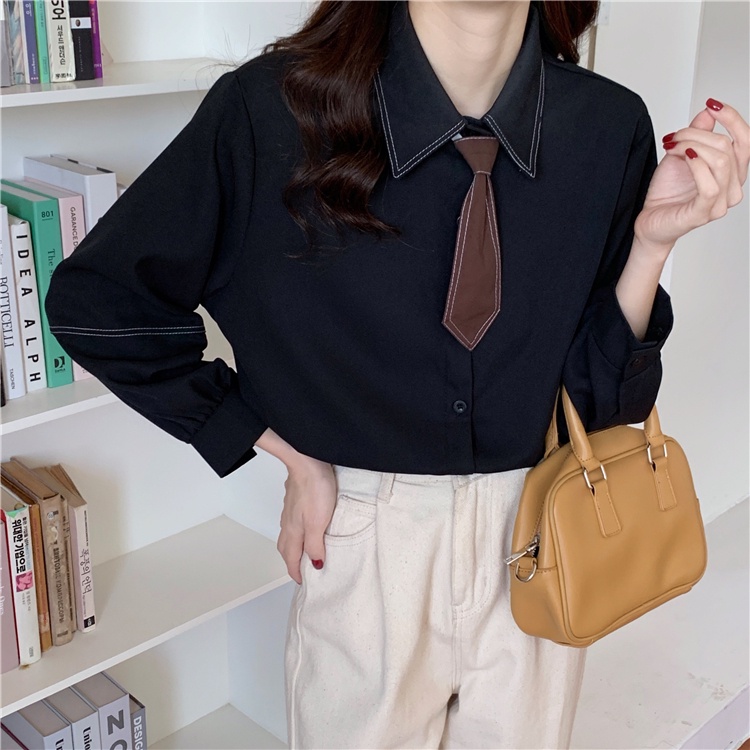 SƠ MI TRƠN BASIC KÈM CÀ VẠT NHỎ