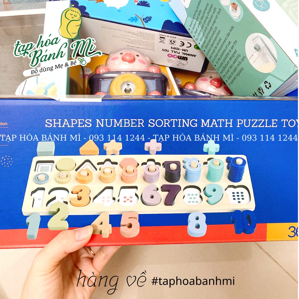 Đồ chơi bộ bảng số chữ cái bằng gỗ cao cấp Umoo