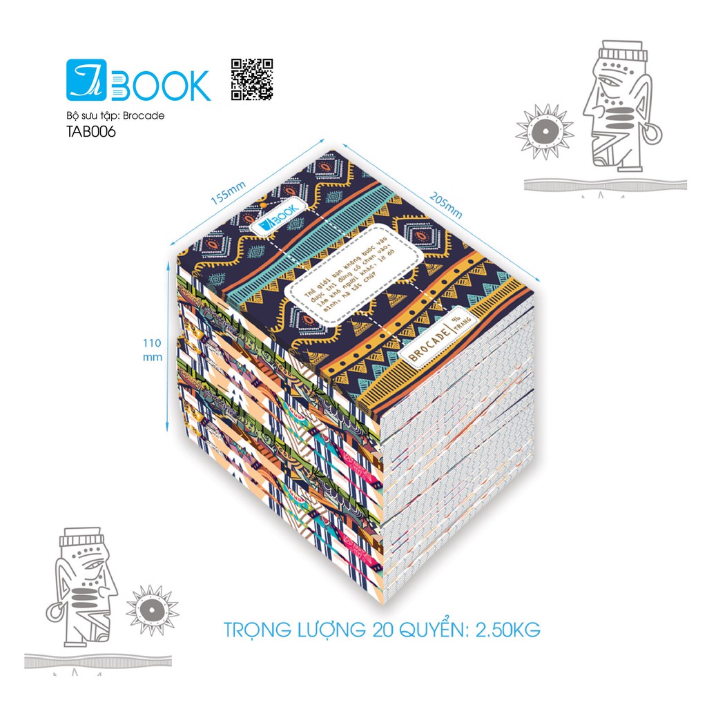 20 cuốn Tập học sinh Brocade hiệu Tabook, 96 trang ĐL70, kẻ ngang