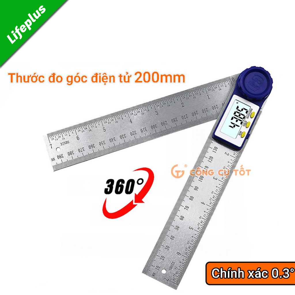 Thước đo góc điện tử 360 độ 200mm chính xác đến 0.3°