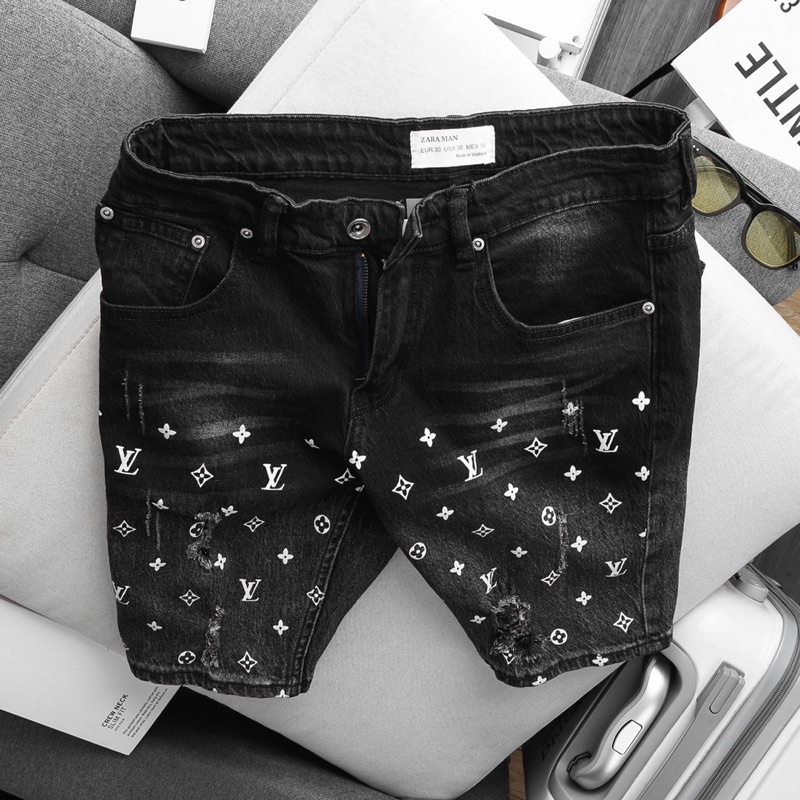 Short Bò Nam cao cấp xám đen jean nam xuất xịn co giãn