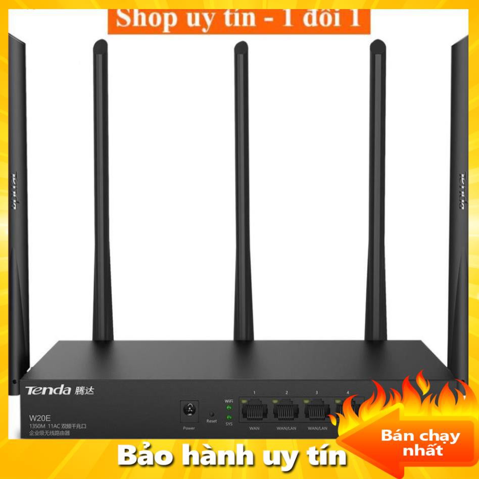 [ Xả kho tết] Bộ phát WIFI Tenda w15e ac1200Mps doanh nghiệp 50 user - vùng phủ sóng 300m2 4 ăn ten phát sóng cực mạnh