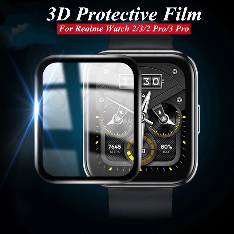 Kính Cường Lực 3D Viền Cong Bảo Vệ Màn Hình Đồng Hồ Thông Minh Realme Watch 2 Pro / 3 Pro Realme Watch 2 / 3