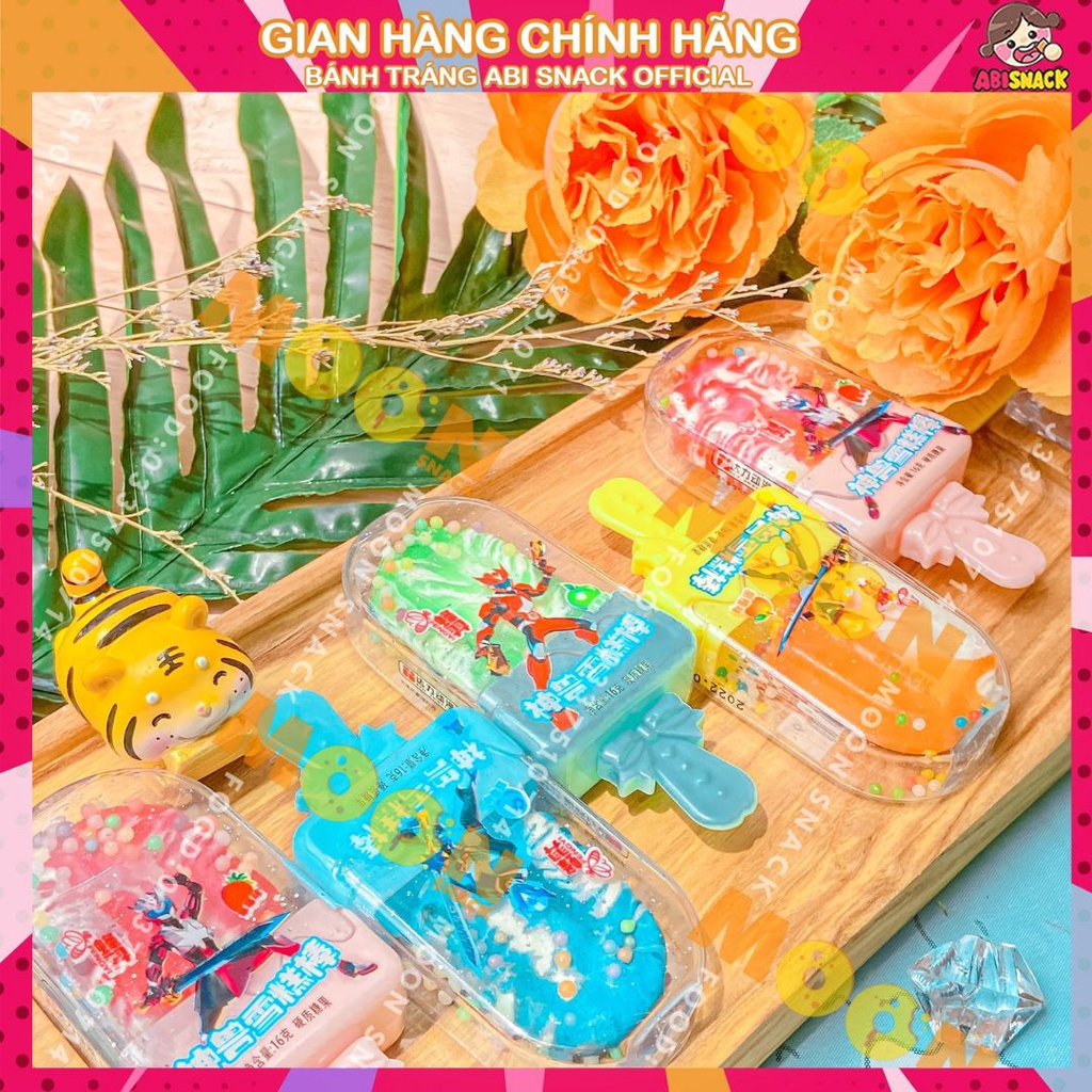 kẹo mút hình que kem phủ cốm đường sắc màu dễ thương hiệu Risen 1 cây 16g