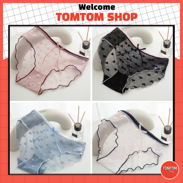 Quần lót nữ ren nơ điệu đà, Quần chip cao cấp dễ thương QL42