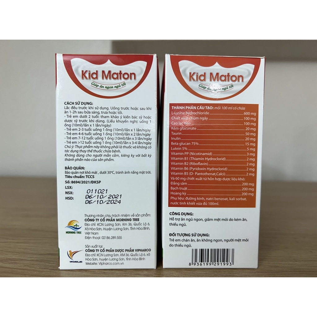 Siro Kid Maton - Giúp Ăn Ngon Ngủ Tốt, Tăng Sức Đề Kháng - Hộp 20 Ống