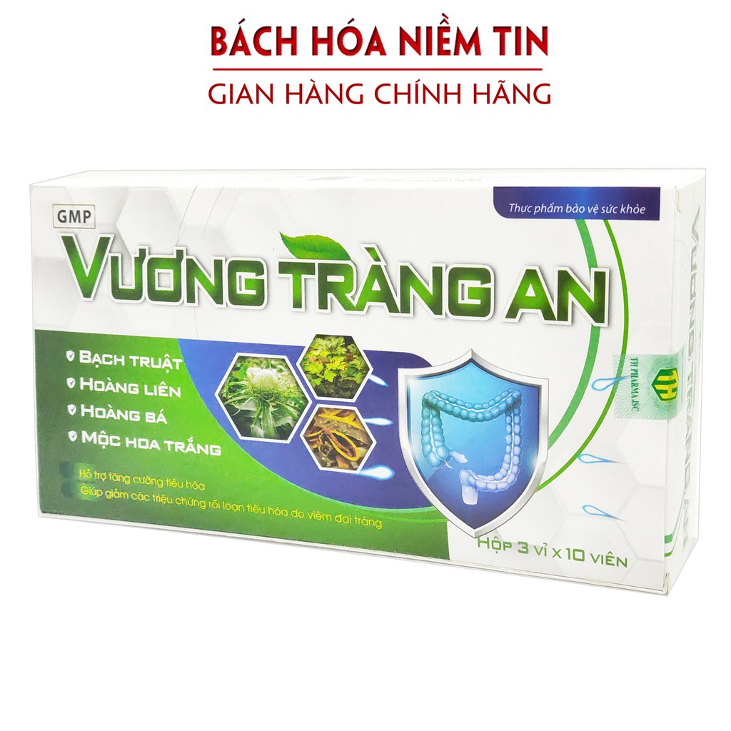 Viên uống đại tràng Vương Tràng An - thành phần 100% thảo dược - giảm viêm, đau đại tràng, rối loạn tiêu hóa - Hộp 30v