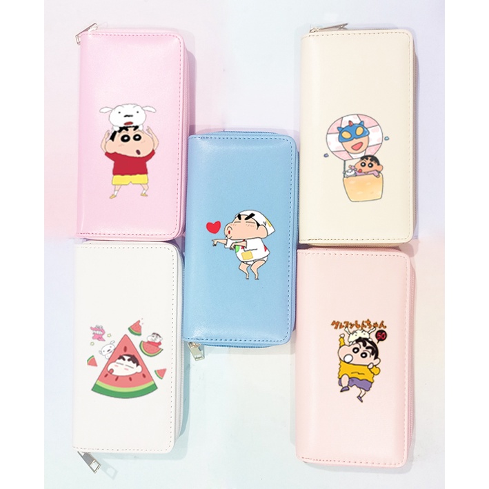 Ví shin VBI29 ví dài cậu bé bút chì thần tượng chibi kpop hoạt hình cute dễ thương