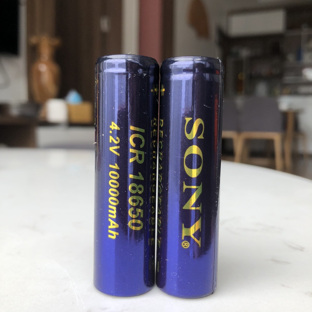 Pin Sạc Lithium Ion 18650 4.2v (10.000mAh) Sony dùng cho đèn pin siêu sáng, máy nghe nhạc, Đài Radio, Cell Pin...