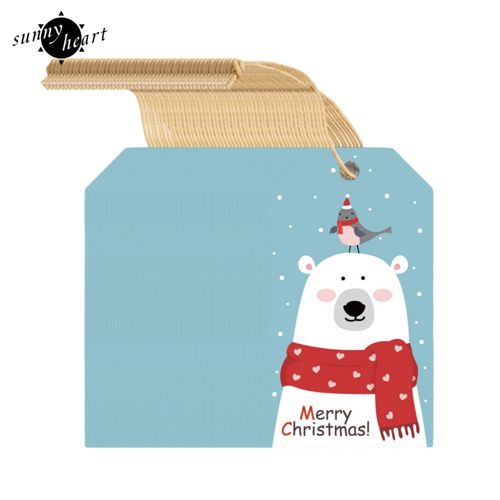 Set 50 Nhãn Treo Bằng Giấy In Họa Tiết Hoa Tuyết Trang Trí Cây Thông Noel