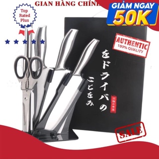 Bộ Dao Kéo 6 Món Nhật Bản Cao Cấp, Sét Dao 6 MónThép Nhật Bản Chống Gỉ Tặng Kèm Khay Để bán buôn siêu rẻ