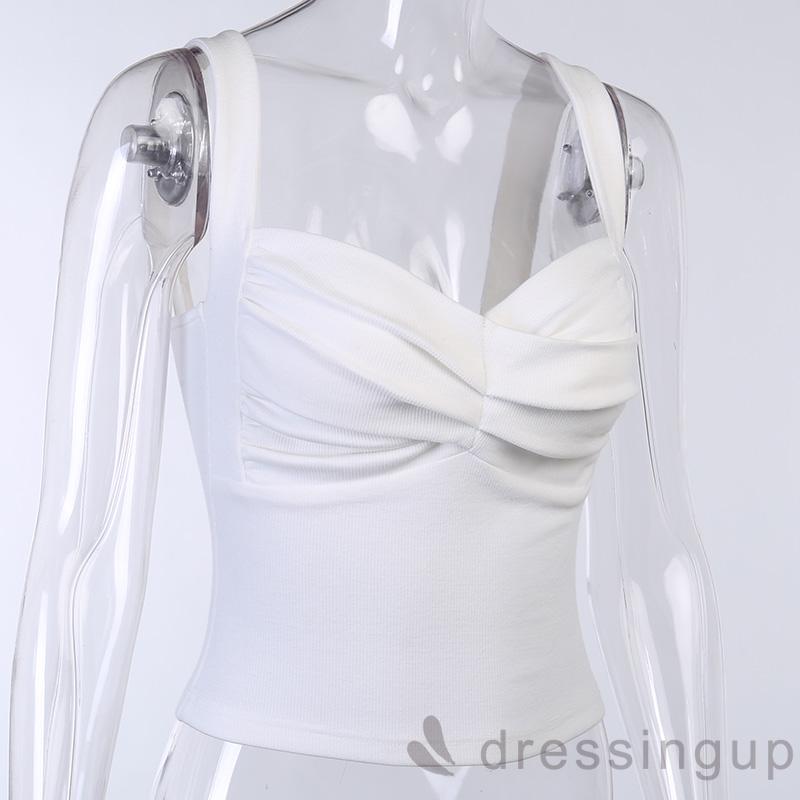 Áo xếp ly không tay co giãn thời trang nữ quyến rũ | BigBuy360 - bigbuy360.vn