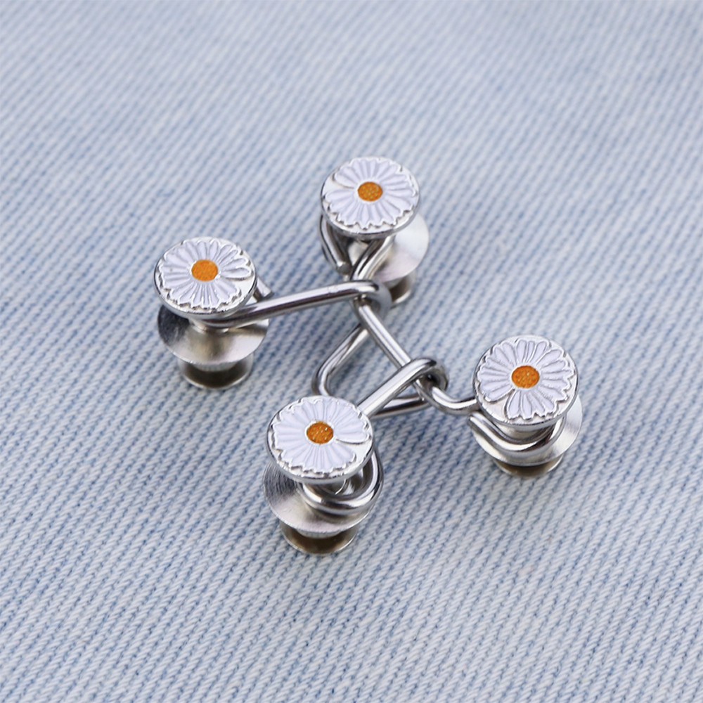 Nút gài điều chỉnh lưng quần cho nữ thiết kế hình hoa cúc dễ thương