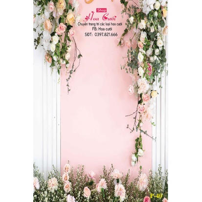 Phông Nền Livestream Chụp Ảnh 3D 5D Tường Hoa Sang Trọng Nhiều Kích Thước