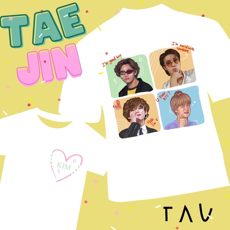 Áo thun in chữ BTS TAEJIN TSHIRT cá tính