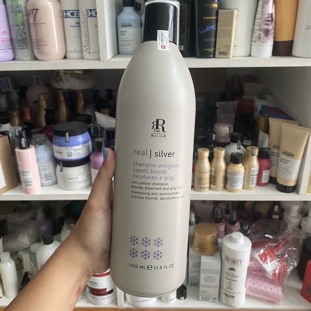 Dầu gội tím khử vàng & chăm sóc tóc vàng sáng RR Line Therapy Star Sliver Shampoo 1000ml