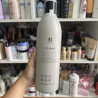 Dầu gội tím khử vàng, chăm sóc tóc vàng sáng Therapy Silver Shampo RR Line 1000ml { New 2024 }