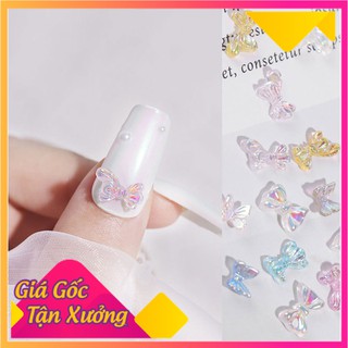 Set charm nơ pha lê 3D gắn móng nhiều màu phụ kiện trang trí nail xinh xắn