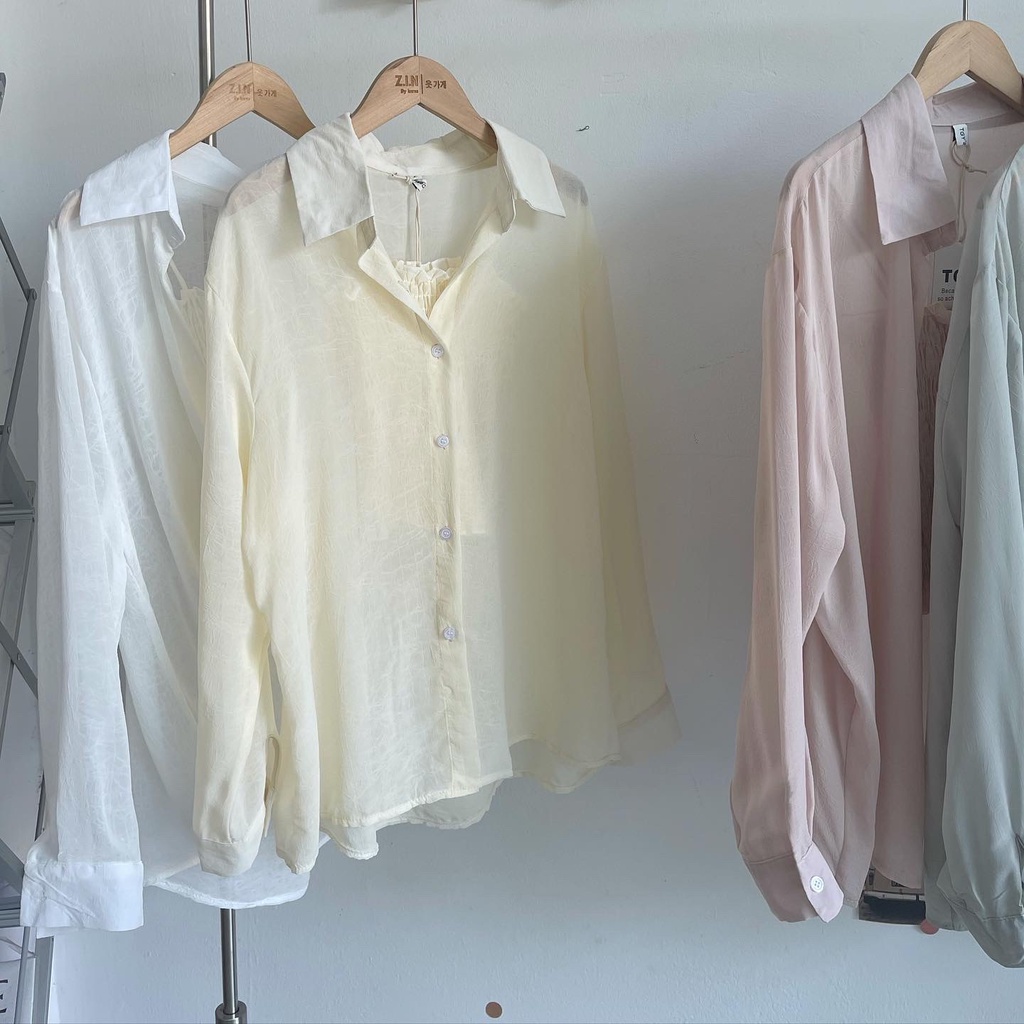 Set áo sơ mi kèm áo dây tone màu patel Hàn Quốc