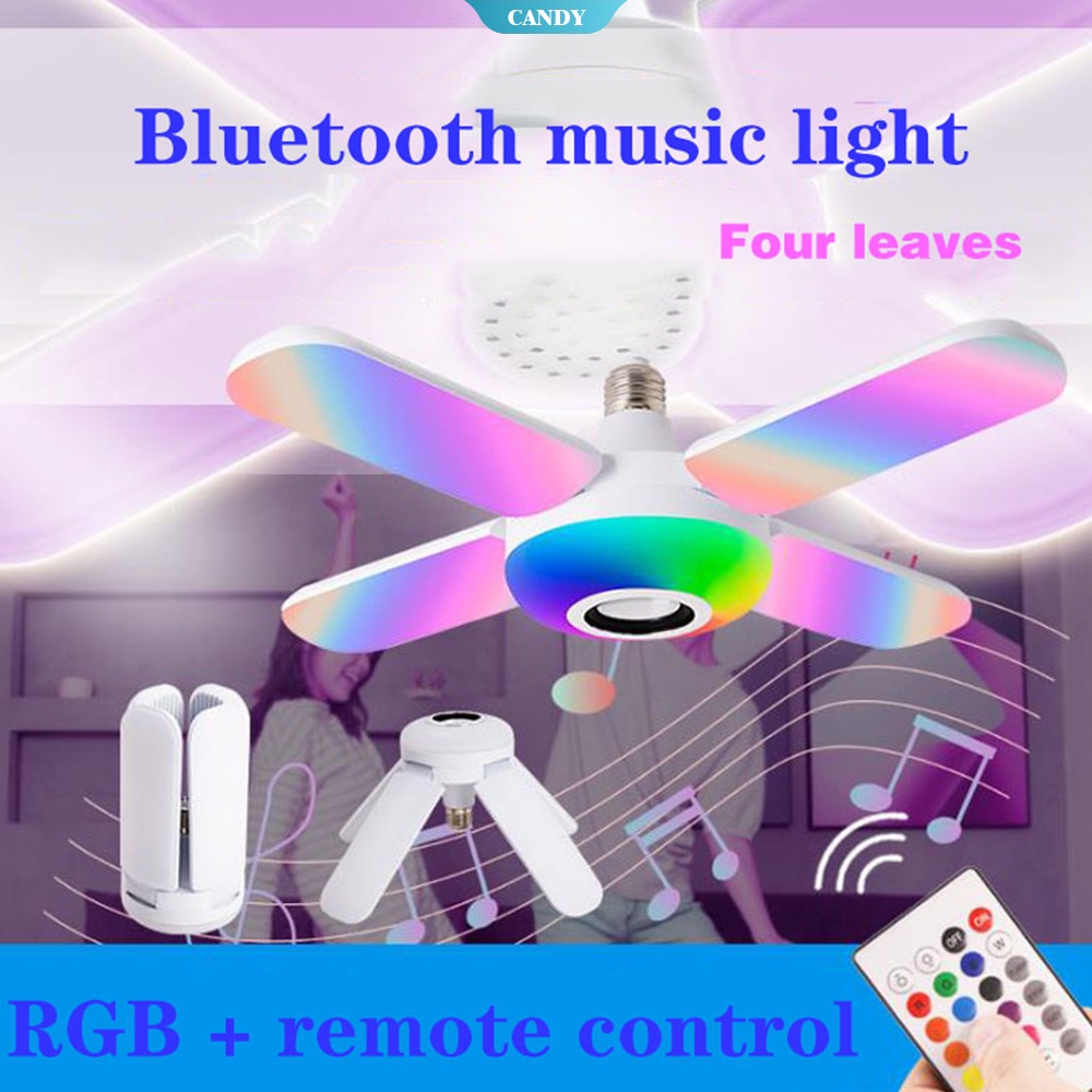Đèn Led E27 Rgb 4 Cánh 50w Tích Hợp Loa Bluetooth Điều Khiển Từ Xa Thông Minh
