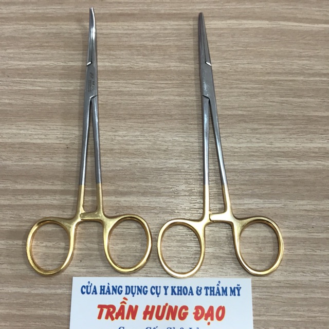 Pen y tế chuôi vàng 16cm cong hoặc thẳng