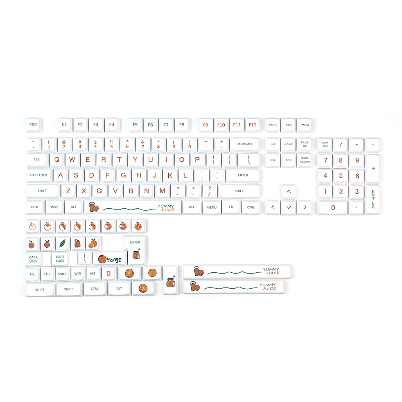 Bộ 142 nút bọc bàn phím cơ màu cam Soda PBT XDA