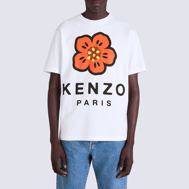 Kenzo Áo Thun cotton Ngắn Tay Màu Trơn In Họa Tiết Đơn Giản Thời Trang Thu Đông Cho Nam