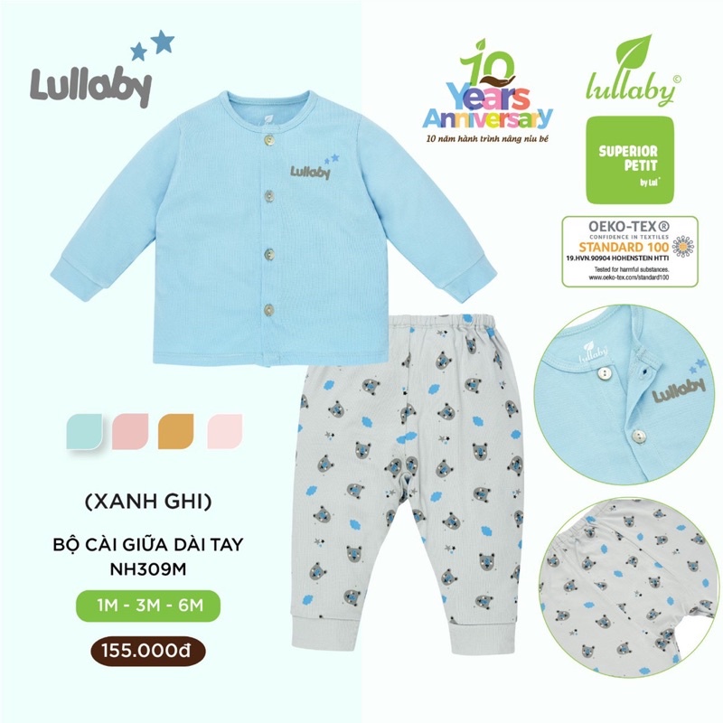 Bộ dài tay cài giữa pettit LULLABY