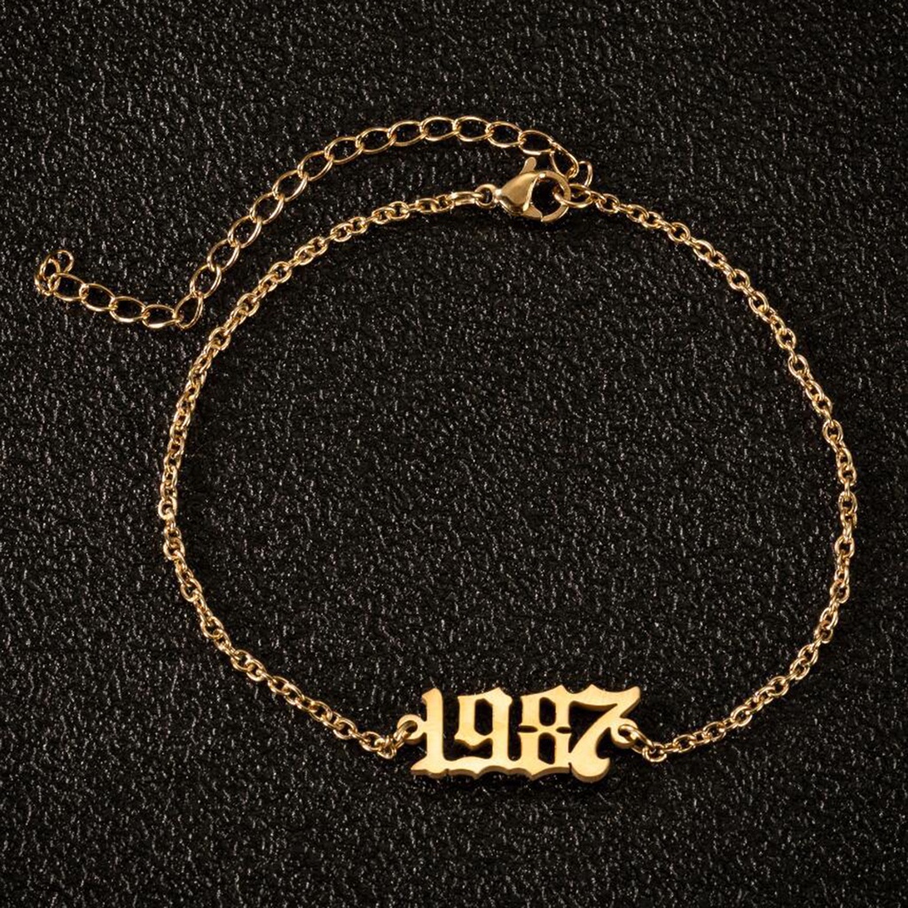 Lắc chân bằng thép không gỉ mặt số 1980-2000 có thể điều chỉnh dành cho nữ