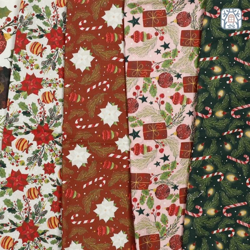 CS21-131 Vải cotton 100% tự nhiên🍒Chuanshui🍒khổ vải 145cm, noel nhộn nhịp , NOEL, CHRISTMAS - vải đẹp handmade, quilt