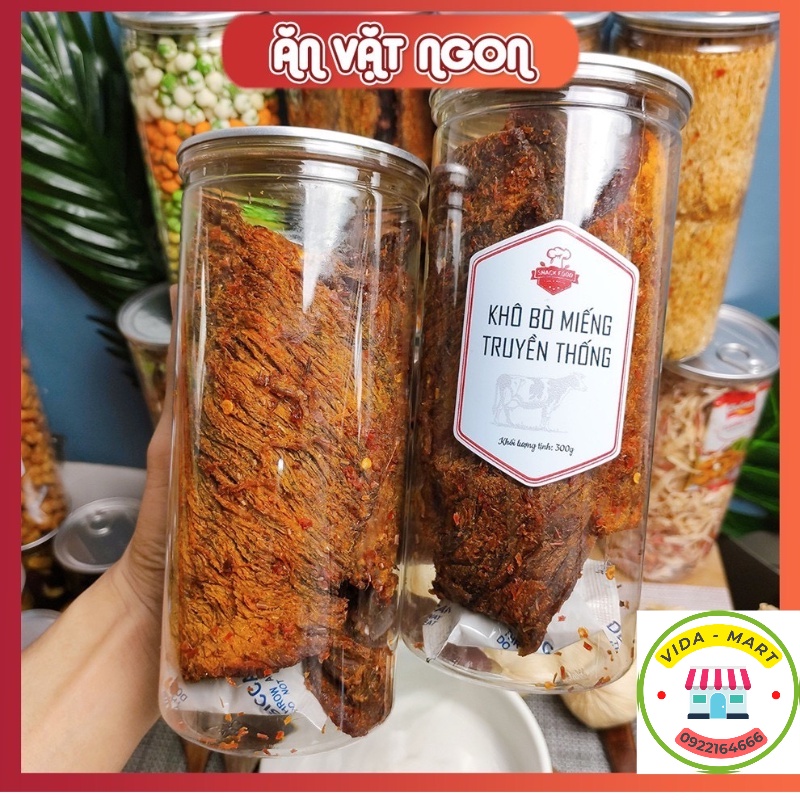 Bò Khô Miếng Hộp 270G, Thơm Ngon Ngọt Thịt, 100% Nguyên Liệu Từ Thịt Bò Tươi Thế Giới Ăn Vặt SP41232238