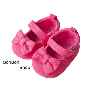 Giầy tập đi nơ hồng đáng yêu cho bé gái