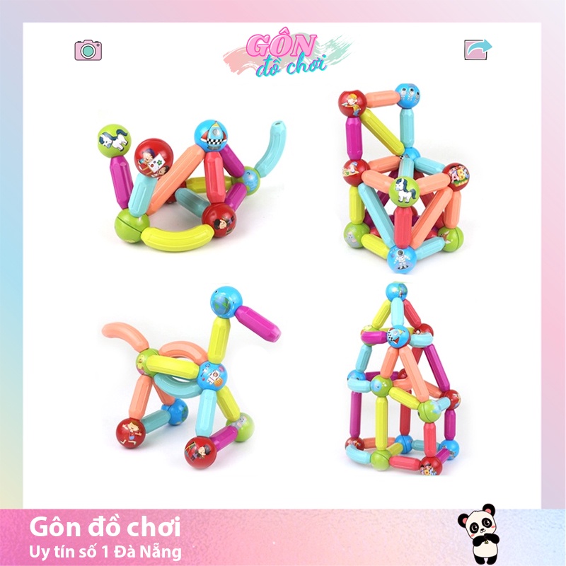 Xếp Hình Nam Châm Cho Bé Đồ Chơi Lắp Ráp Thông Minh Gôn đồ chơi