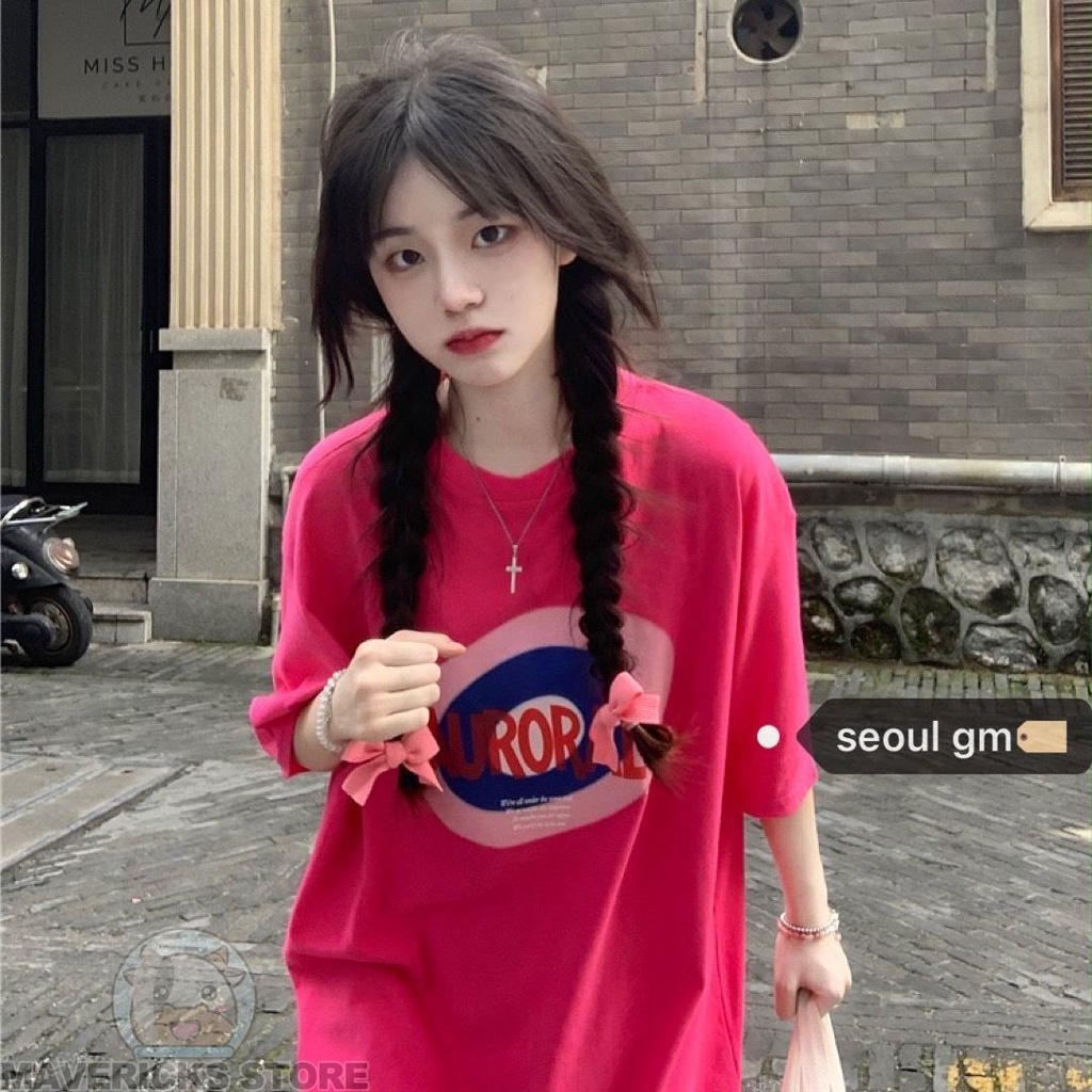 Áo Thun Cotton Tay Ngắn Dáng Rộng Phong Cách retro Hàn Quốc Hợp Thời Trang Hè