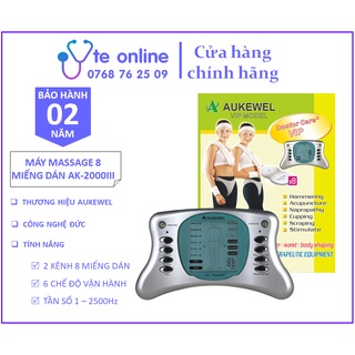 Máy Mát Xa Xung Điện Aukewel AK-2000III VIP - 8 miếng dán | Đau Vai, Đau Cơ, Đau Lưng, Thẩm Mỹ, Làm Đẹp