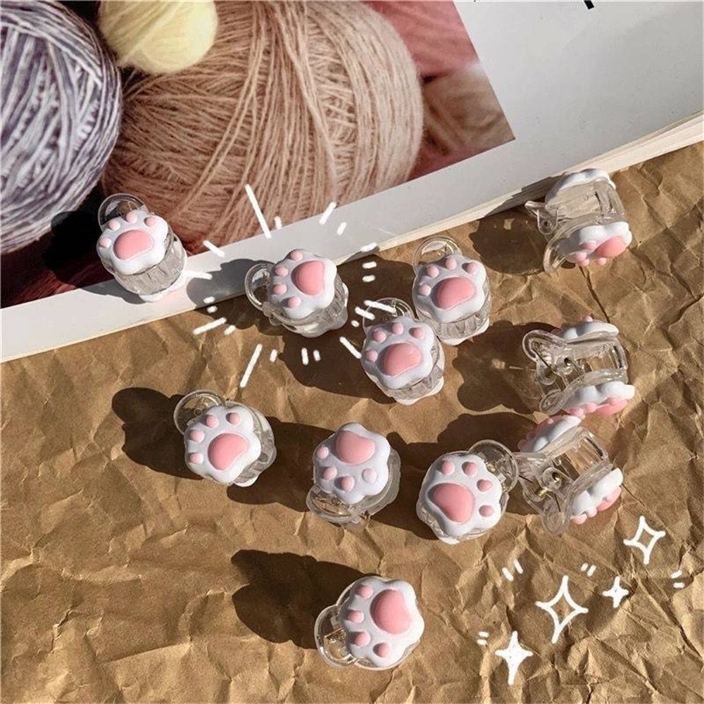 Set 2 kẹp tóc kiểu bàn chân chú mèo màu sắc dễ thương