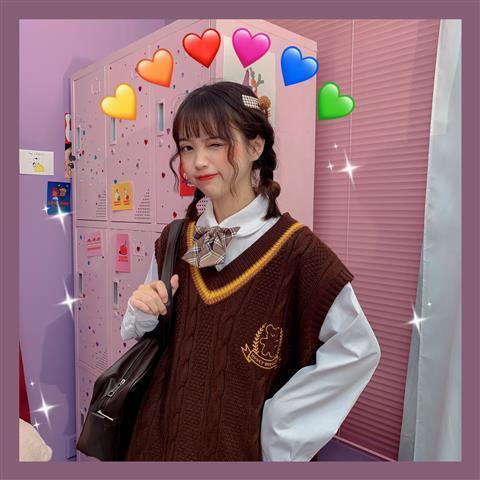 Set Áo Sơ Mi + Áo Len Không Tay Dáng Rộng Họa Tiết One Piece Thời Trang Xuân Thu | BigBuy360 - bigbuy360.vn