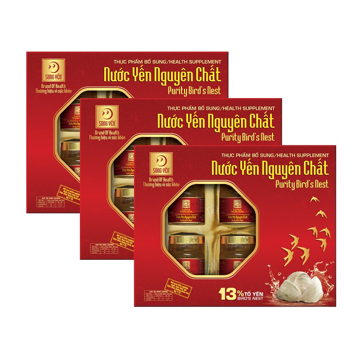 Nước yến sào Song Yến 13 % yến tổ nguyên chất (6 lọ x 70 ml)