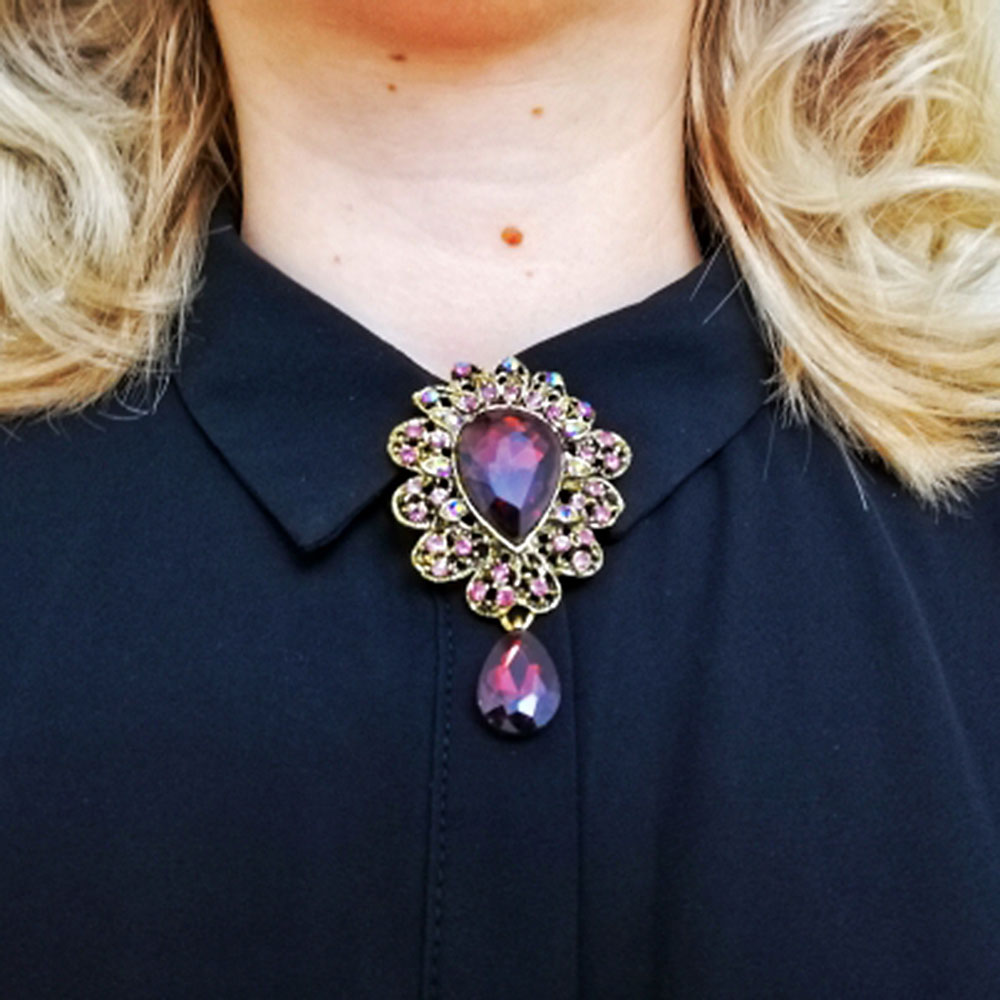 Ghim Cài Áo Hình Lá Đính Kim Cương Giả Nhiều Màu Thời Trang Cho Nữ