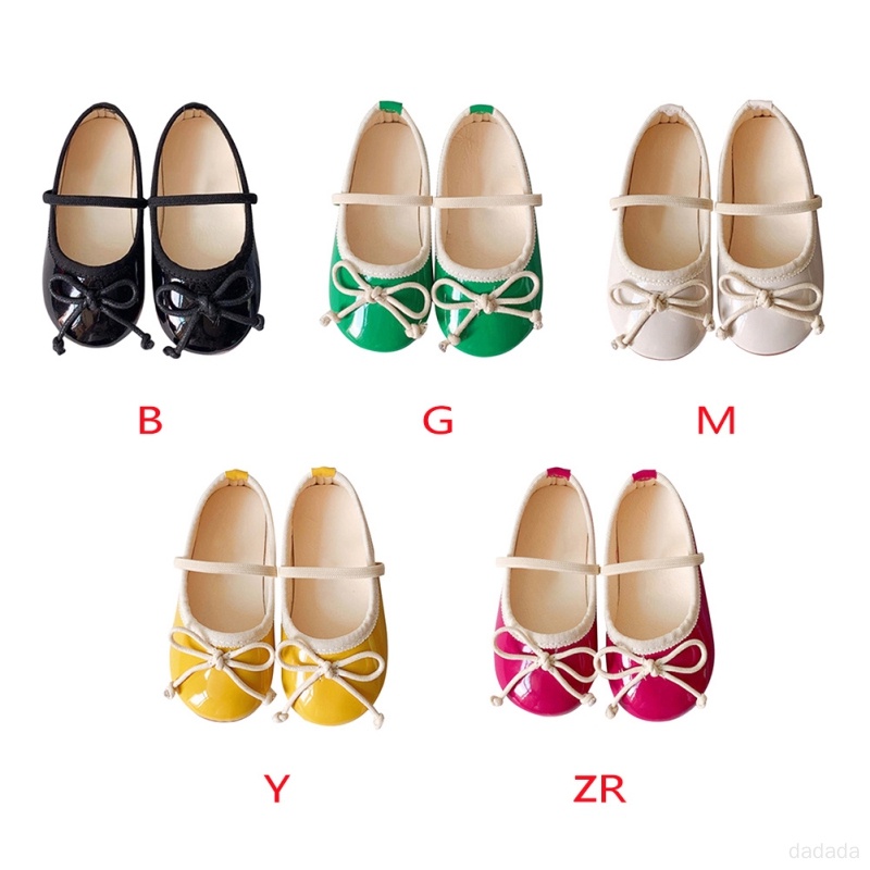 Giày Búp Bê Đế Bằng Đính Nơ Thời Trang Xuân Thu Cho Bé Gái