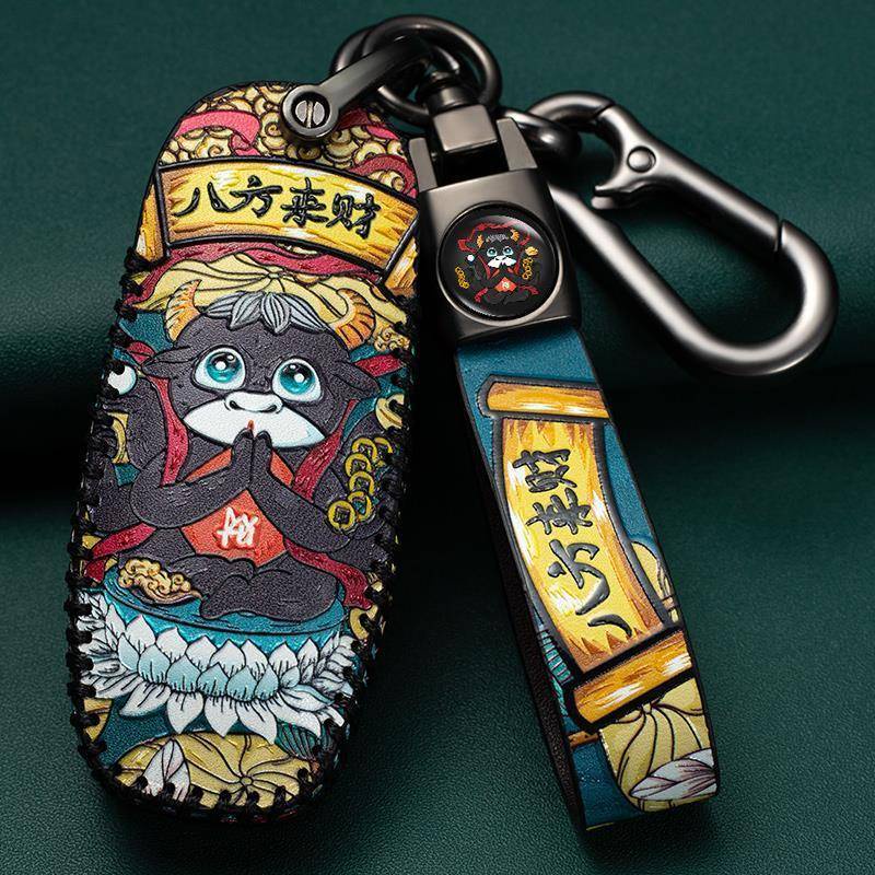 Vỏ Bọc Chìa Khóa Điều Khiển Từ Xa Bằng Da Không Chìa Cho Xe Hơi Ford fiesta focus ecosport everest