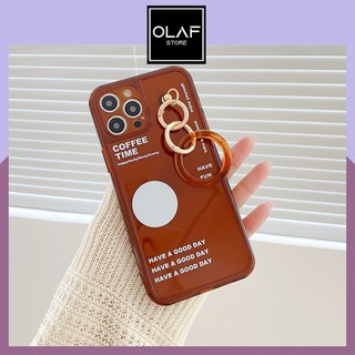 Ốp iPhone dây xích in chữ coffe sang chảnh dành cho 12/11 ProMax/Xs Max/X/8/7 plus