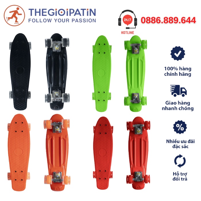 Ván Trượt skateboard Penny Board, ván trượt trẻ em chính hãng
