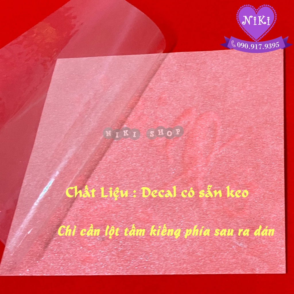 TẾT PHÚC DECAL MẶT NHUNG DÁN DƯA BƯỞI CHỮ NỔI VÀNG - MÀU TƯƠI