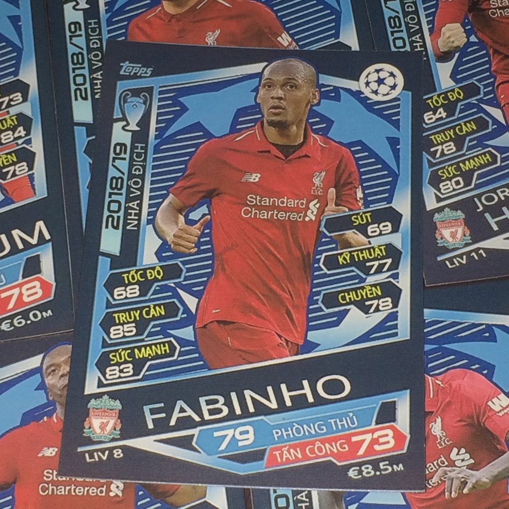 Bộ thẻ cầu thủ - đội hình Liverpool - phiên bản vô địch Champion League 2019