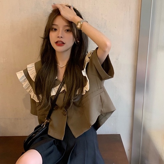 Áo Sơ Mi Tay Ngắn Cổ Búp Bê Thiết Kế Thời Trang Dành Cho Nữ | BigBuy360 - bigbuy360.vn