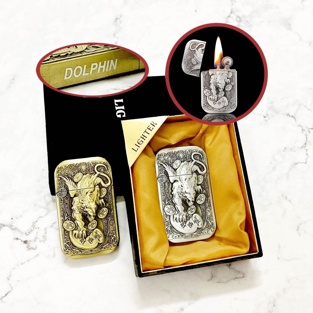 𝐇ỘT 𝐪𝐮𝐞̣𝐭 𝐁𝐚̣̂𝐭 𝐥𝐮̛̉𝐚 zăng đá 1 bánh xe Dolphin 888 hình tỳ hưu D7 (xài zăng)