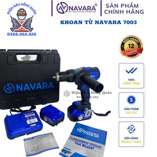 Máy khoan pin , máy bắn vít NAVARA 7003 kèm 2 pin động cơ không chổi than