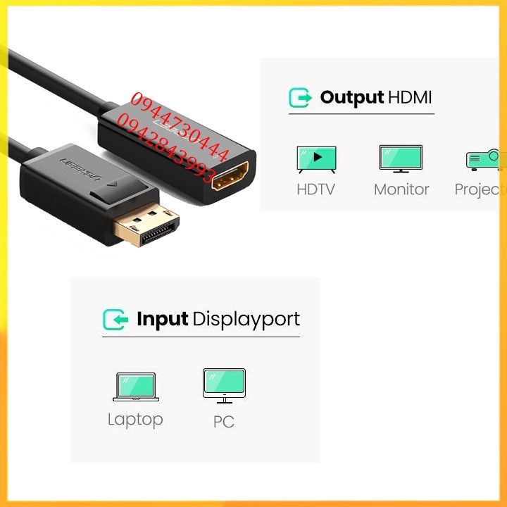 Cáp chuyển đổi Displayport sang HDMI hàng chính hãng bảo hành 12 tháng