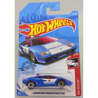 (Card xấu) Xe mô hình Hot Wheels Lambor.ghini Countach Police Car FYG84